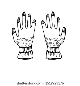 Vector illustration of garden gloves. Suitable for all types of design.
