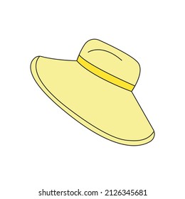 vector illustration garden hat yellow color