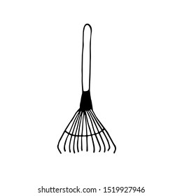 Vector illustration of a garden rake for cleaning leaves. Suitable for all types of design.