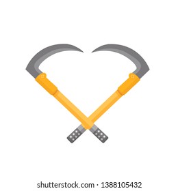 
vector illustration with garden scythe