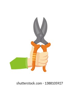 
vector illustration with garden shears