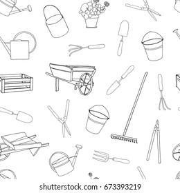 Vector Illustration Garden Tools Vector Line Stock Vector (Royalty Free ...