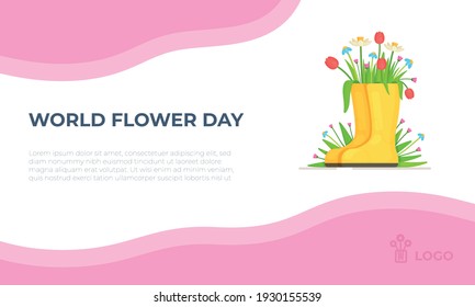 Vector illustration of garden trees and flowers gardens. 