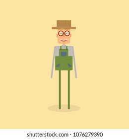 Vector illustration of gardener