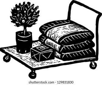 Vector illustration of a gardening cart