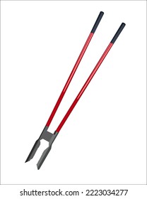 Ilustración vectorial del digger de jardinería con cuchillas de acero templado duraderas de gran capacidad para perforaciones aisladas. 