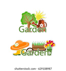 Vector illustration of gardening and horticulture, template.