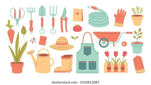 Vector illustration of gardening tools