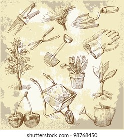 vector illustration of gardening tools