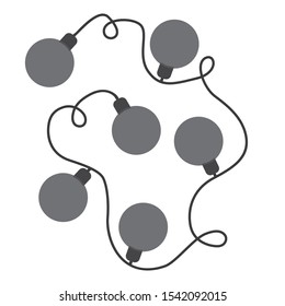 Vector illustration of garland of bright holiday lights
