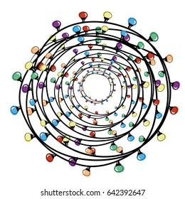 Vector illustration of garland of bright holiday lights