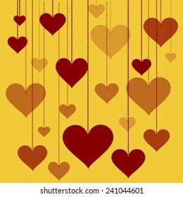 vector illustration of a garland of hearts vector background Valentine's Day, wedding