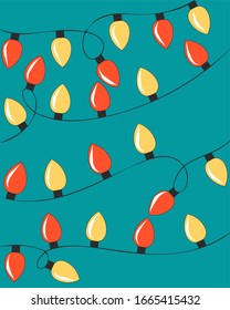 Vector illustration. Garland, holiday, christmas, new year.