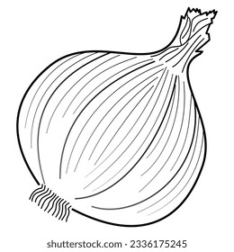 Vektorgrafik von Knoblauch mit schwarzem Umriss
