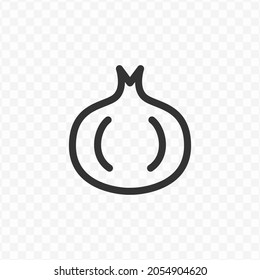 Vector illustration of garlic icon in dark color and transparent background(png).