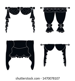Vector illustration of garter and blinds logo. Set of garter and drapery stock vector illustration.