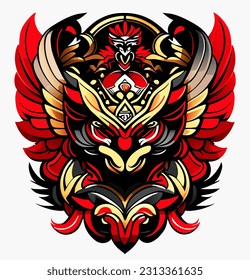 vector illustration of garuda cartoon