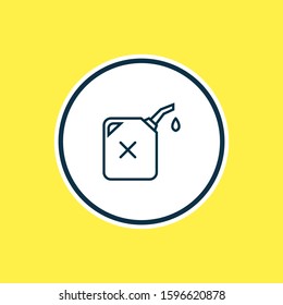 Vector illustration of gas can icon line. Beautiful transport element also can be used as fuel container icon element.
