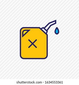 Vector illustration of gas can icon colored line. Beautiful carrying element also can be used as fuel container icon element.