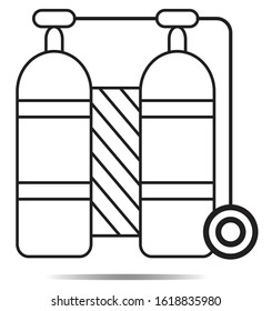 Vector illustration of a gas cylinder graph. Great for diving and safety icons