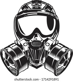 the vector illustration gas mask