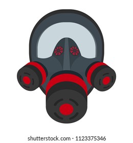Vector illustration. Gas mask fireman in flat style.