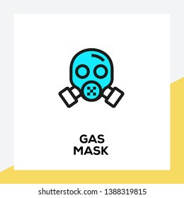 VECTOR ILLUSTRATION OF GAS MASK LINE ICON SET
