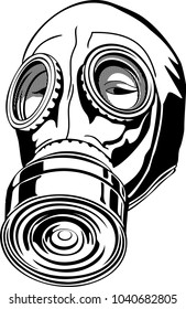 Vector illustration of gas mask on white background