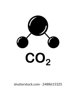 Vector illustration of gas molecule CO2 icon on white background.