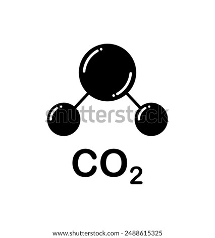 Vector illustration of gas molecule CO2 icon on white background.