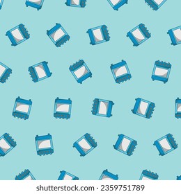Vector Illustration of a Gas Oven Pattern in Flat Design Style, Isolated on a Cyan Background