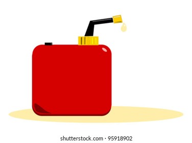 Vector Illustration Of Gas And Petrol Can Leaking Gasoline