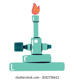 Vector illustration of gas regulator emitting heat