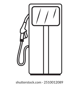 Vector illustration of a gas station, black outline, coloring