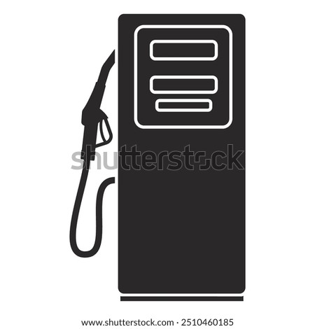 Vector illustration of a gas station, black outline