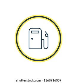 Vector illustration of gas station icon line. Beautiful transport element also can be used as fuel icon element.