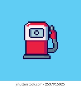 Vector Illustration of Gas Station Pump with Pixel Art Design, perfect for game assets themed designs