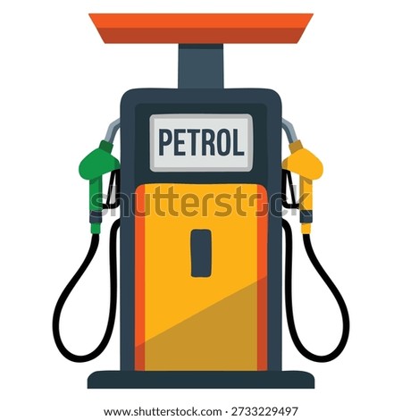 Vector illustration of gas station pump in flat style on white background ideal for petroleum industry, fuel, automotive, and service station designs