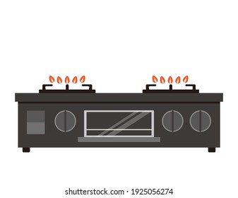 Vector illustration of a gas stove.
