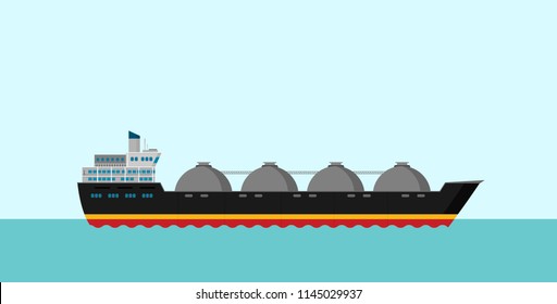 Vector illustration. Gas tanker flat design