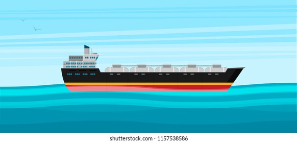 Vector illustration. Gas tanker flat design
