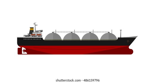 Vector illustration. Gas tanker isolated flat design