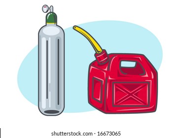 vector illustration of gas tanks