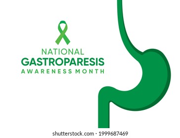 Vector illustration of Gastroparesis awareness month in each year during August.