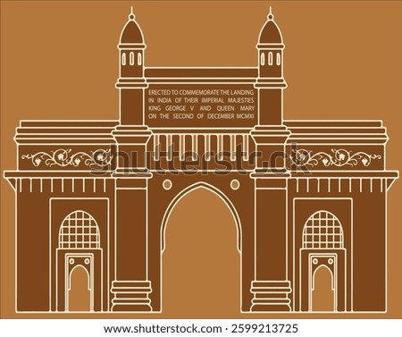 Vector illustration of Gateway of India
