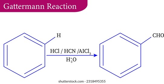 Vector illustration of Gattermann Reaction 