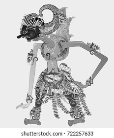 Vector illustration, Gatutkaca shadow puppets character