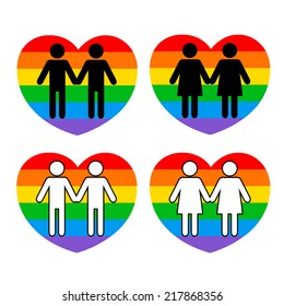 Vector illustration of gay couple symbol on white background.