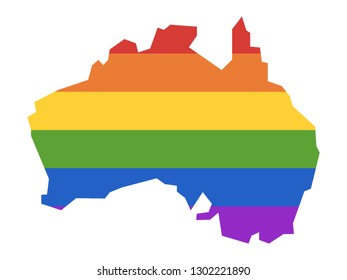 Vector illustration of the Gay Map of Australia