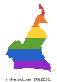 Vector illustration of the Gay Map of Cameroon (Low Definition)